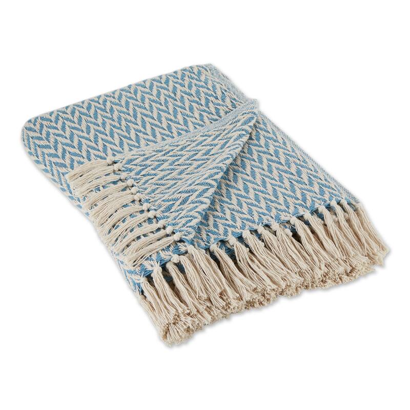 Stone Handloom Chevron Throw