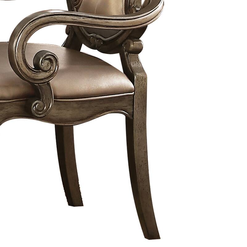 Vintage and Vintage Oak Tufted Arm Chair (Set of 2)