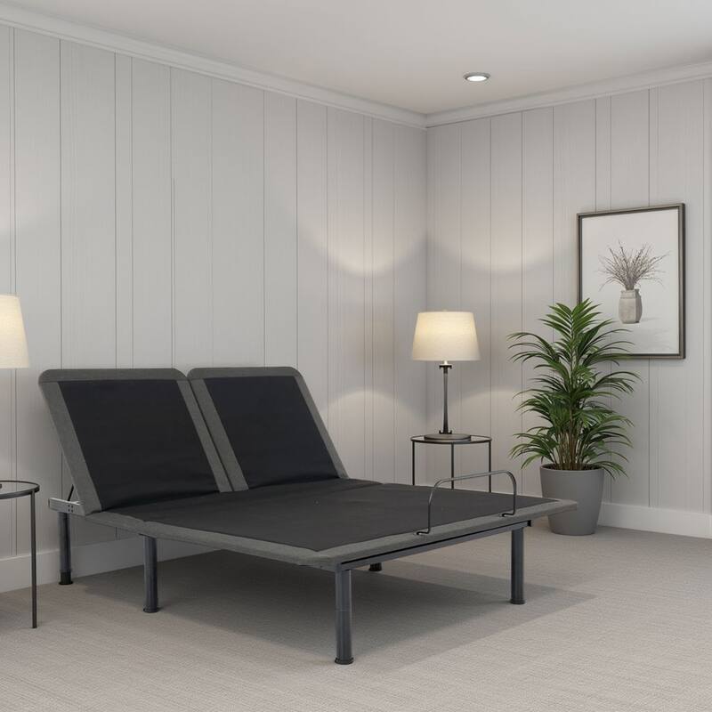 Queen Size Flex Top Adjustable Bed Frame with Voice Controls and Quick Assembly