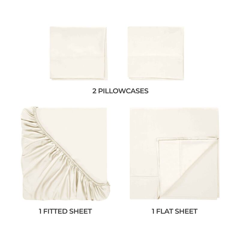 Superior Egyptian Cotton 300 Thread Count Solid Bed Sheet Set