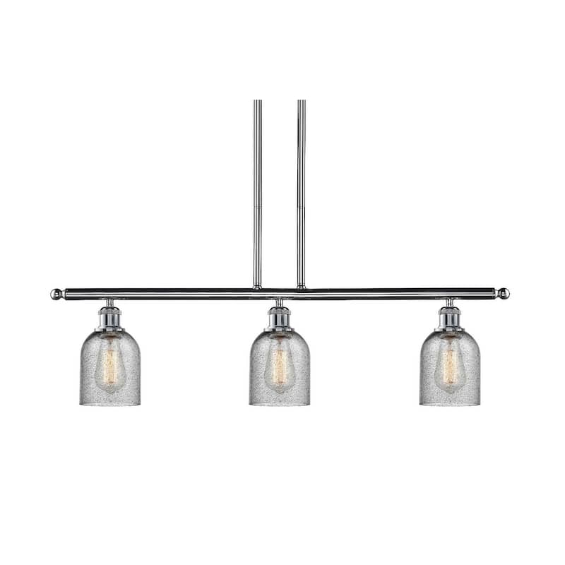 Innovations Lighting Caledonia 3 Light 36" Wide Linear Chandelier - Polished Chrome / Charcoal