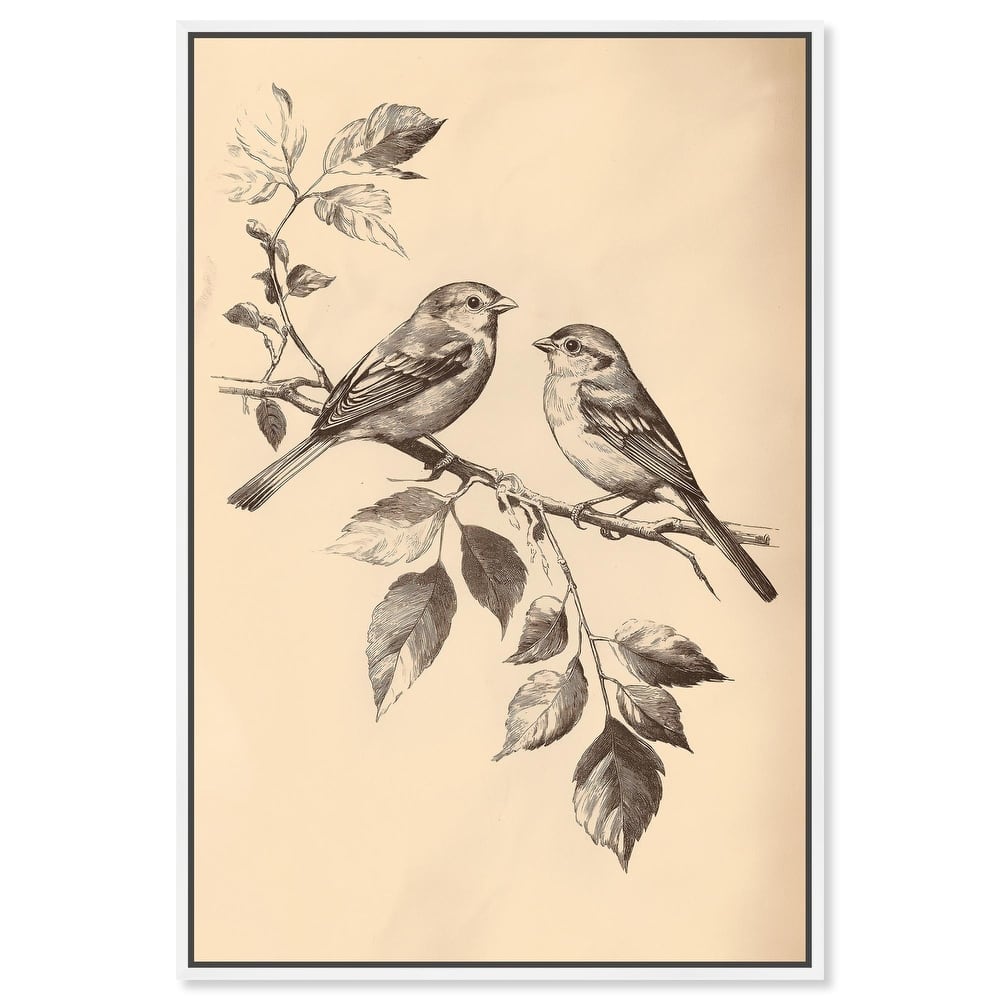 Pair of Finches II Canvas by Art Remedy