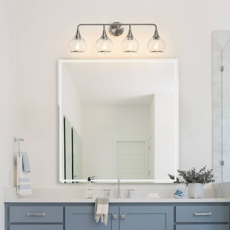 Modern Vanity Lights Dimmable Bathroom Light Fixtures with Glass Shade