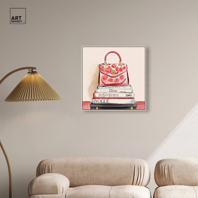 red flowers handbag Canvas by Art Remedy