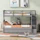 preview thumbnail 35 of 50, Contemporary Clean Design Twin Over Twin Bunk Bed with Full-Length Guardrail,Storage Shelf Staircase and Drawers