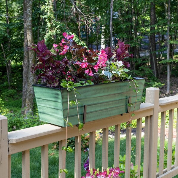 Achla Designs Large Galvanized Steel Flower Box Planter With