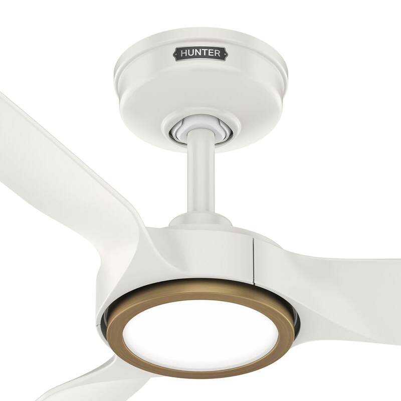Hunter Zentech Wi-Fi ENERGY STAR Damp Rated Ceiling Fan w/ LED Light and Handheld Remote - Modern & Contemporary - SMART FAN!