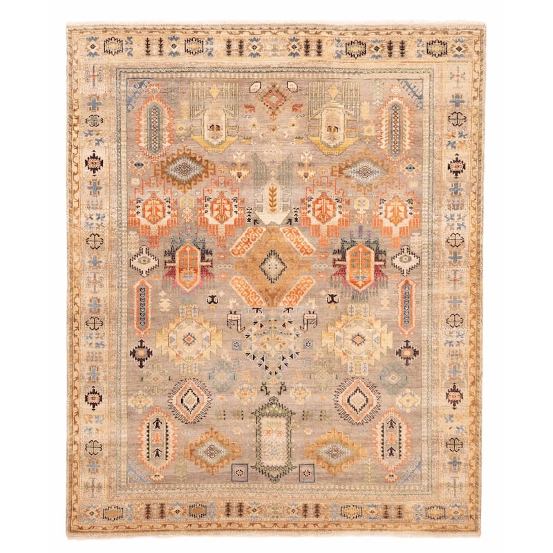 ECARPETGALLERY Hand-knotted Jules Serapi Taupe Wool Rug - 8'1 x 9'10