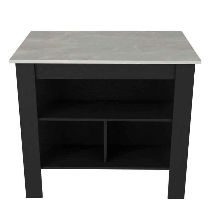 Brooklyn Kitchen Island, Three Concealed Shelves