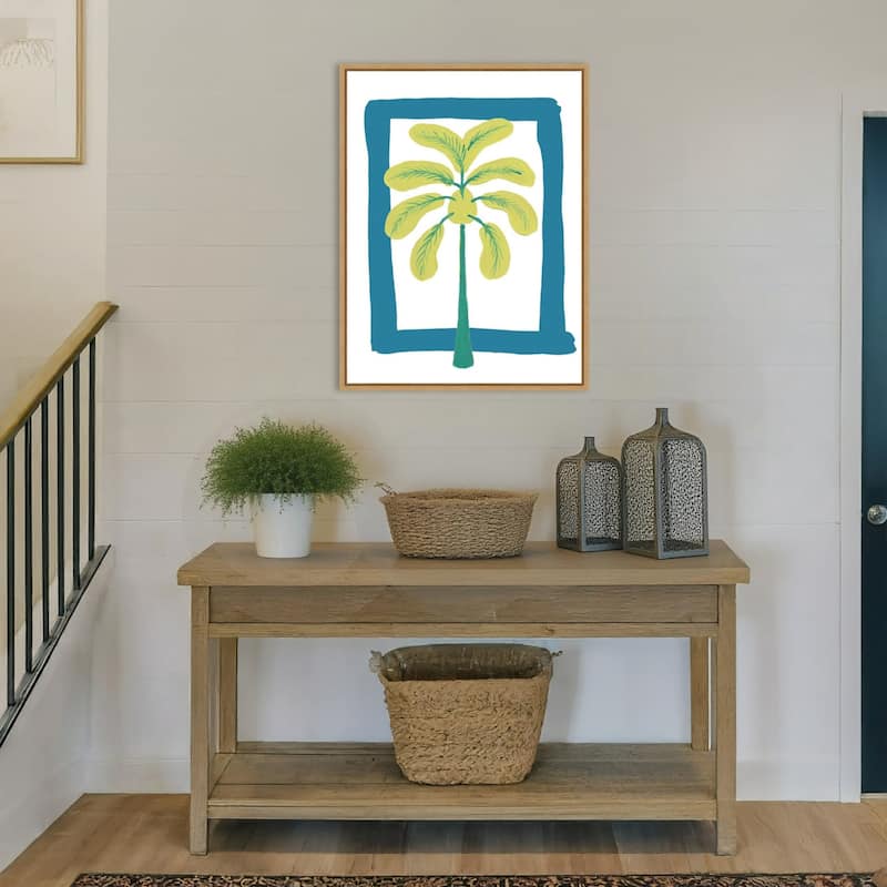 The New Oasis 3 by Bronwyn Baker Framed Canvas Wall Art Print - Sylvie Natural