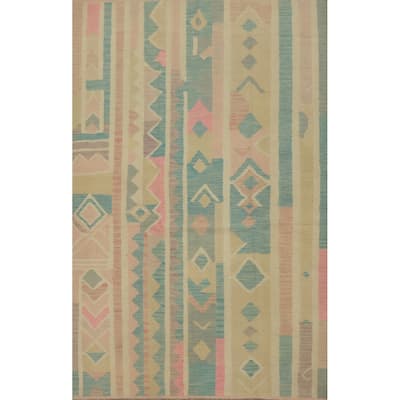 Hand Woven Southwestern Wool Multi-Colored Geometric Area Rug - 7' 0'' X 4' 11''