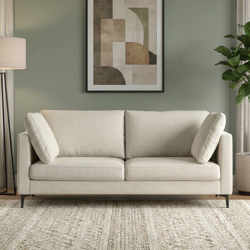 WyndenHall Lana 76-inch Sofa in Tightly Woven Performance Fabric - Cream