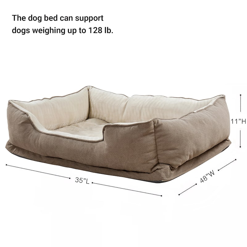 Soft Plush Bolstered Rectangle Dog Bed