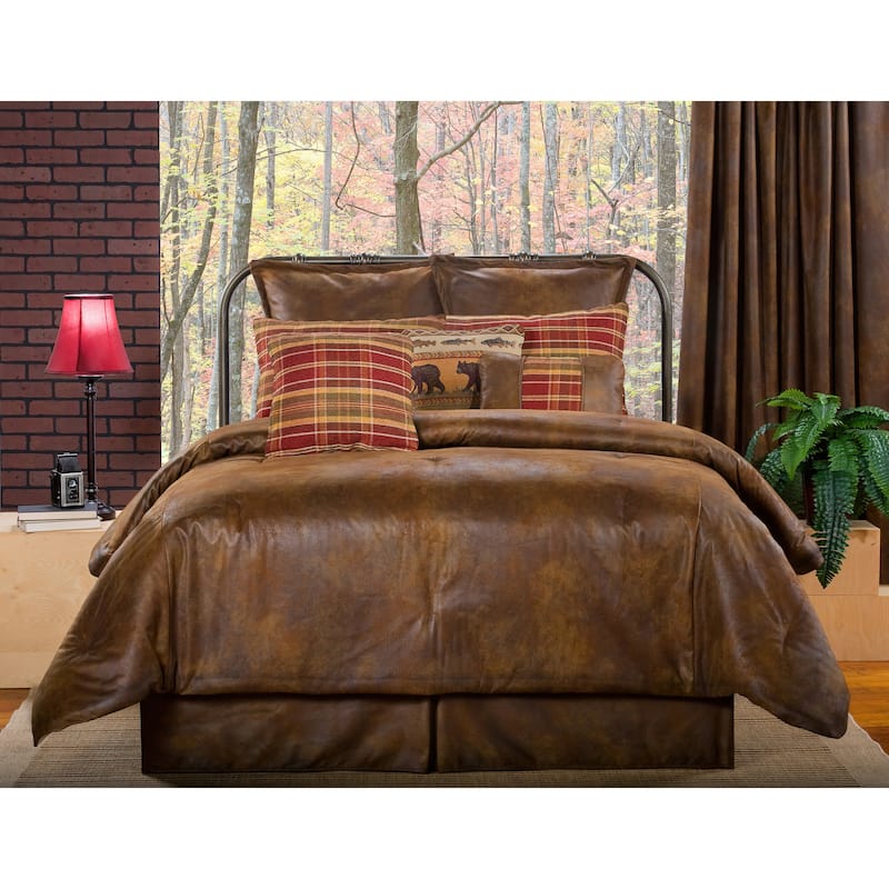 Gatlinburg faux leather comforter mini set