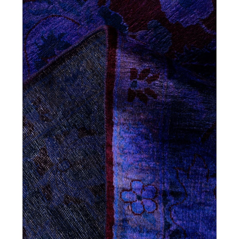 Overdyed One-of-a-Kind Hand-Knotted Area Rug - Purple - 9' 1" x 12' 0"