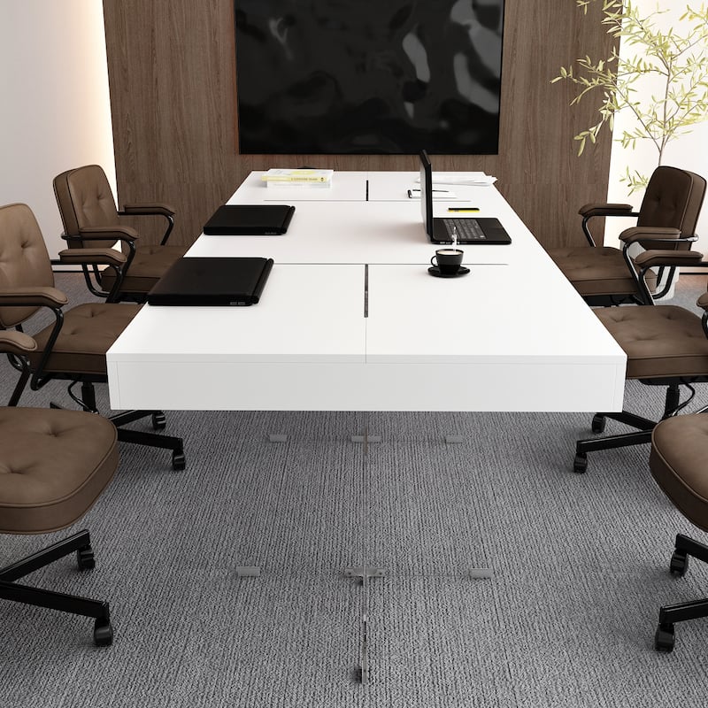 VersaTable Meeting Table with Tempered Glass Leg for Dining and Office