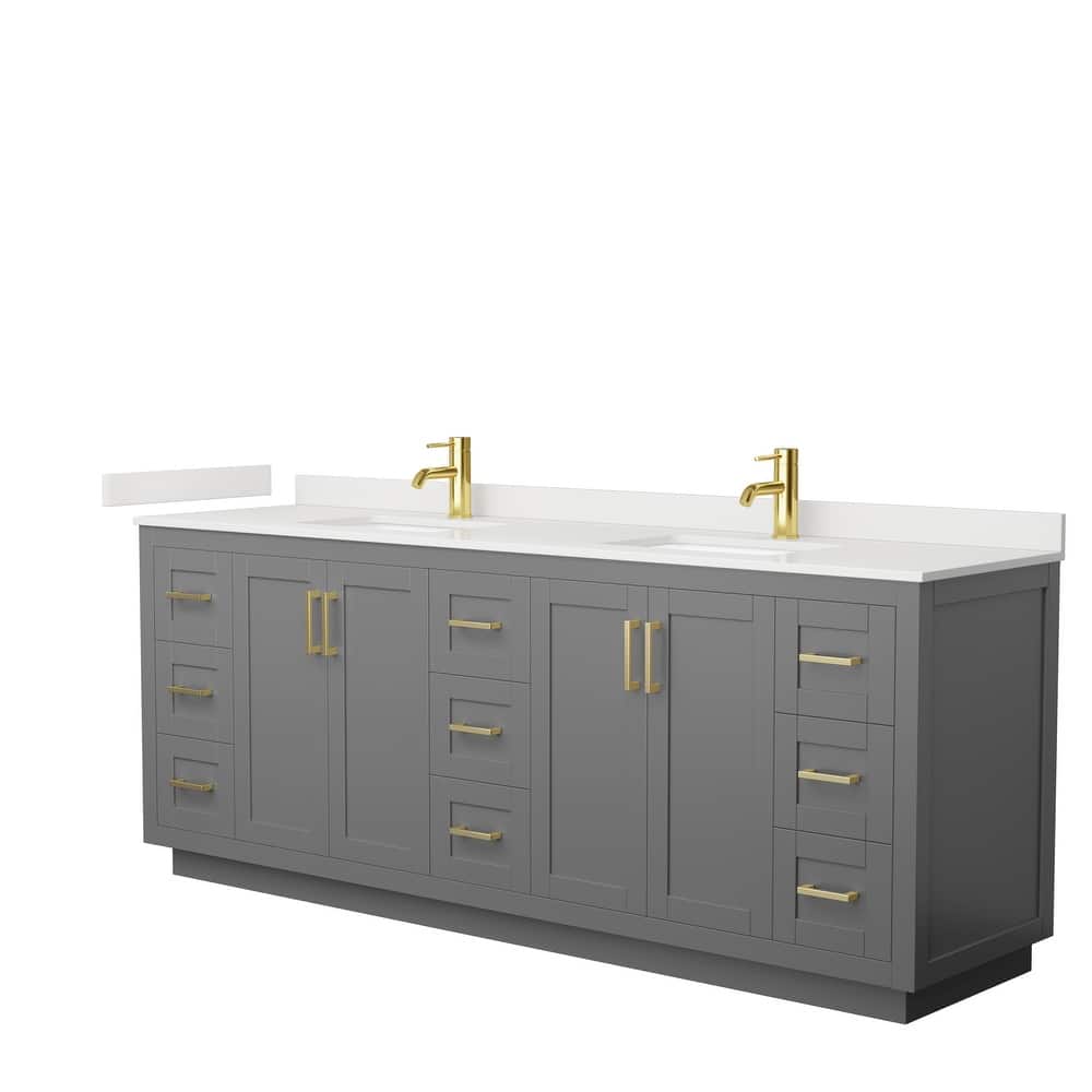 Miranda 84-inch Double Vanity, Quartz Top