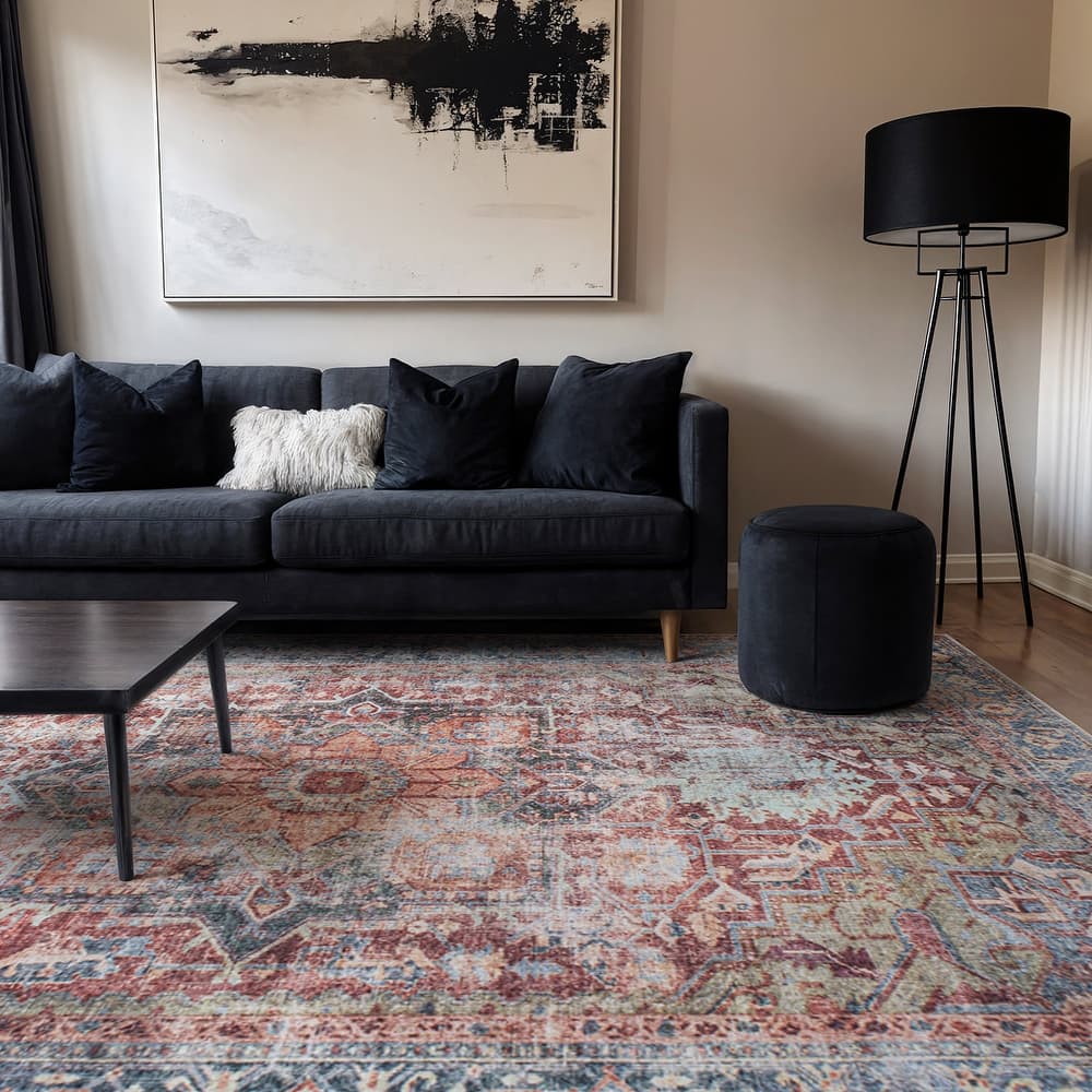 World Rug Gallery Traditional Distressed Washable Area Rug