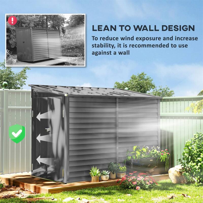 Outdoor Garden Shed With Double Doors Steel Frame And Ventilation