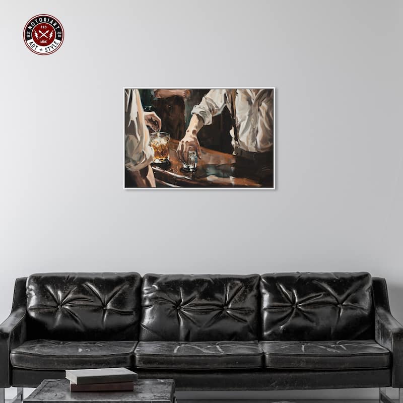 Notoriart Together For Drinks Framed Bar Cart Art For Men