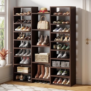14-Tier Shoe Rack, 46 Pairs Freestanding Tall Entryway Shoe Organizer ...
