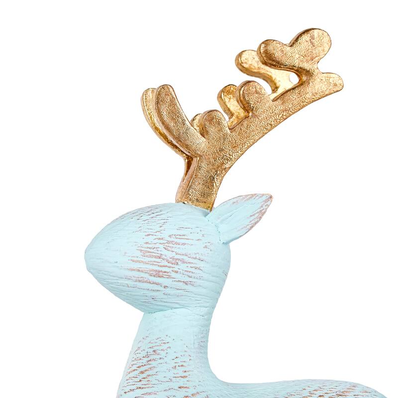 National Tree Company 9 in. Woodgrain Reindeer Décor, Blue - 9 in