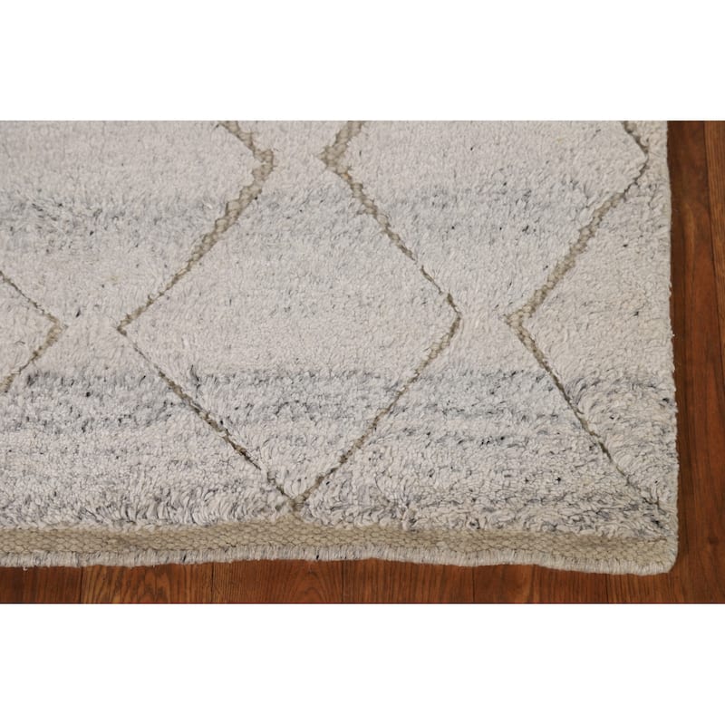 Geometric Moroccan Oriental Rug Hand-Knotted Wool Carpet - 2'0"x 3'0"