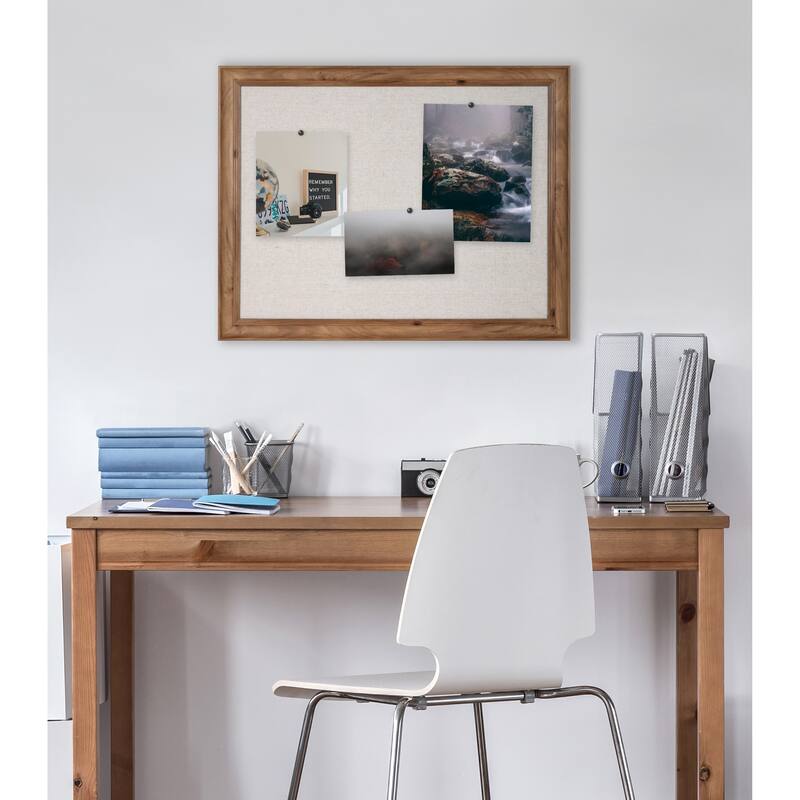 DesignOvation Macon Framed Linen Fabric Pinboard