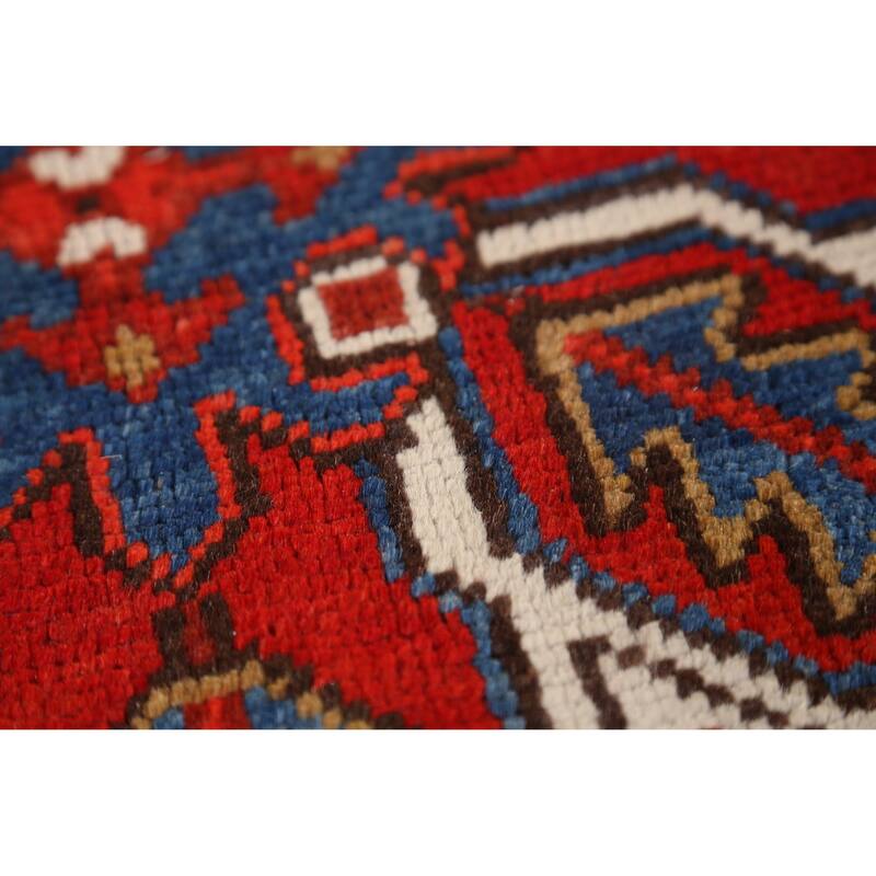 Hand Knotted Oriental 100% Wool Carpet Traditional Medallion Red Heriz Area Rug - 10' 4'' X 7' 1''