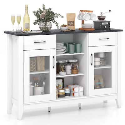 Costway Sideboard Buffet Cabinet with 2 Drawers 2 Doors 3 Open - See Details