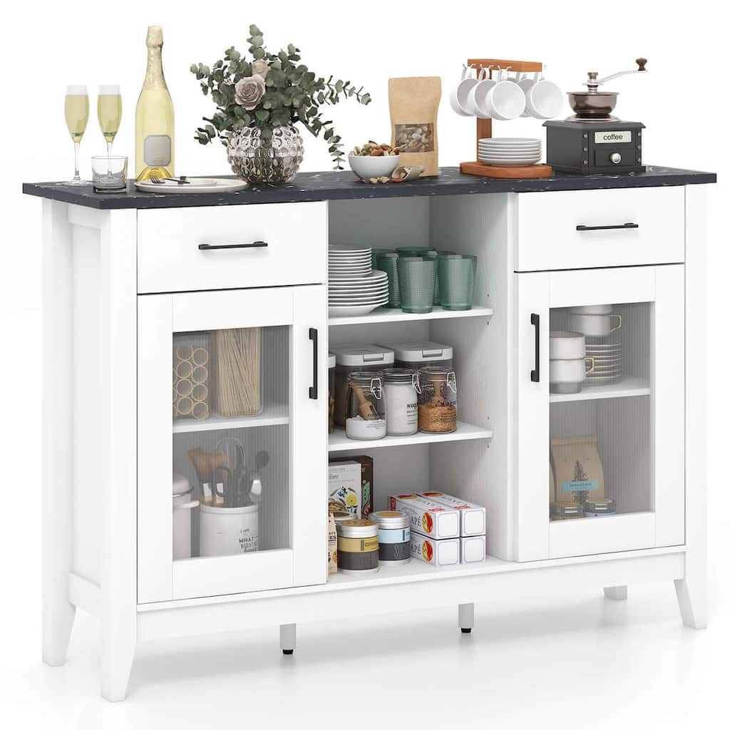 Costway Sideboard Buffet Cabinet with 2 Drawers 2 Doors 3 Open - See Details