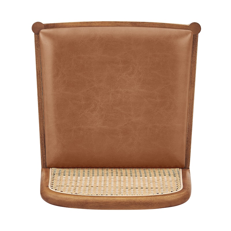 NPD Furniture Donna Faux Leather Rattan Counter Stool (Set of 2)