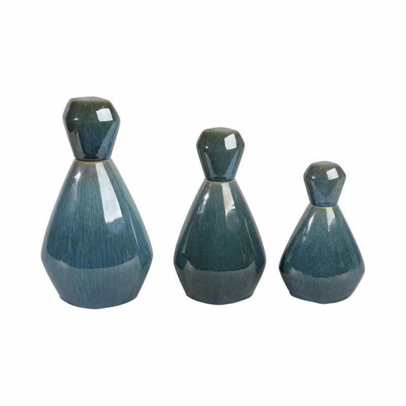 Stoneware Decorative Vases Contemporary Minimalist Sleek (Set of 3)