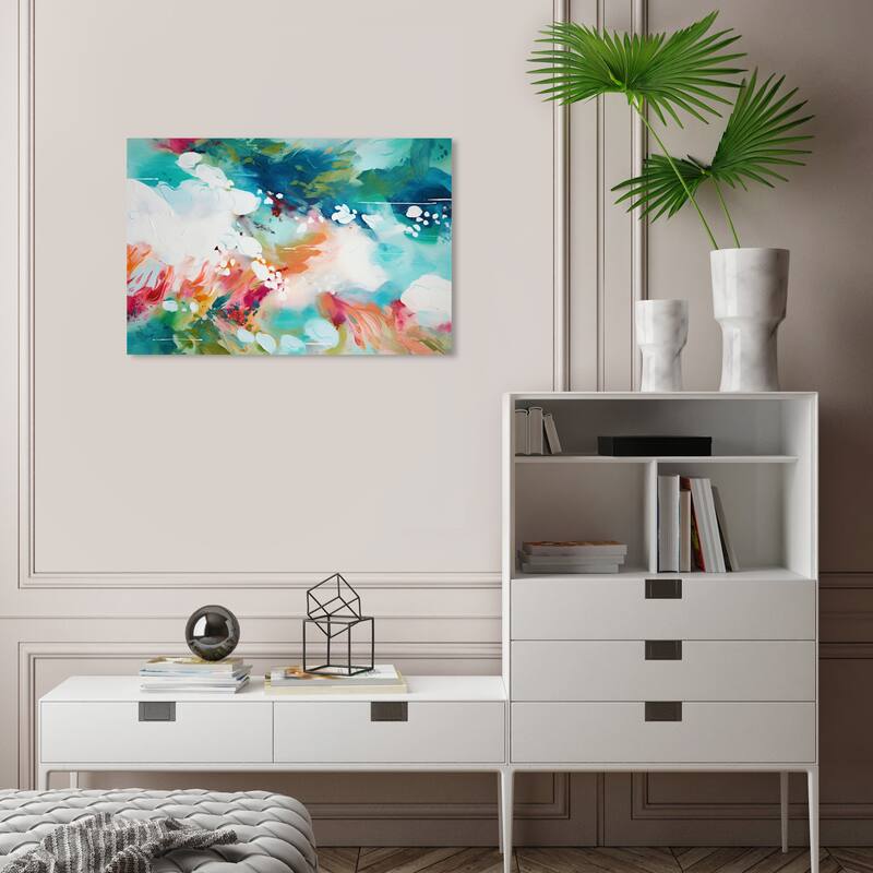 Wynwood Studio Abstract Stormy Garden Green and Modern & Contemporary Wall Art Canvas Print - 16 x 24