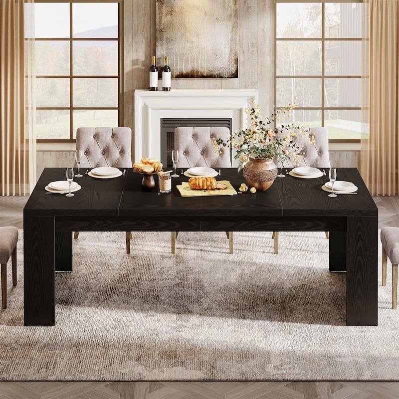 70.86-Inch Rectangular Dining Table for 6-8, Farmhouse Wooden Kitchen Table