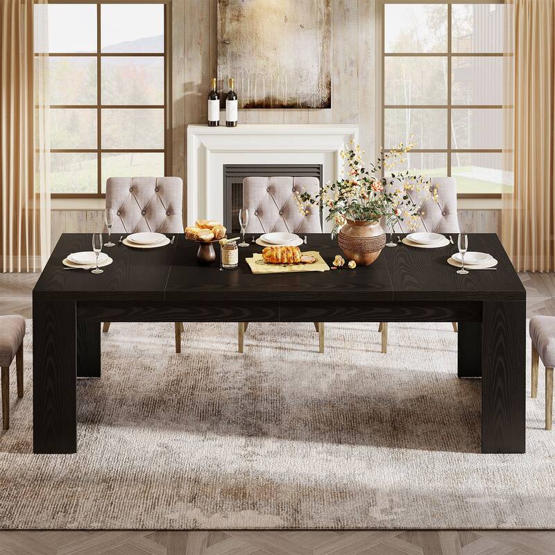 Large Dining Table, Wood Kitchen Table, Living Room Family Gathering Table Accent Dining Table