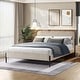 preview thumbnail 1 of 18, Cream Corduroy Queen Upholstered Bed With Metal Leg Cream