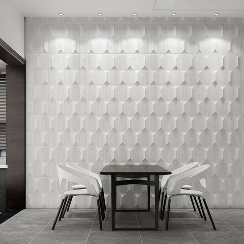 Art3d Decorative 3D Wall Panels, PVC Textured Wall Tiles for Interior Wall Décor,12pcs 32Sq.Ft - 19.69x19.69x0.04 Inch