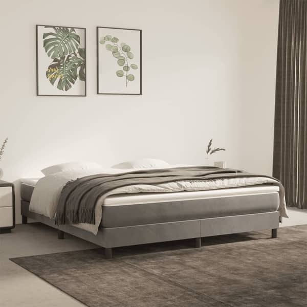 slide 2 of 48, vidaXL Pocket Spring Bed Mattress Light Gray/Dark Gray multi size Velvet White and light gray - California King
