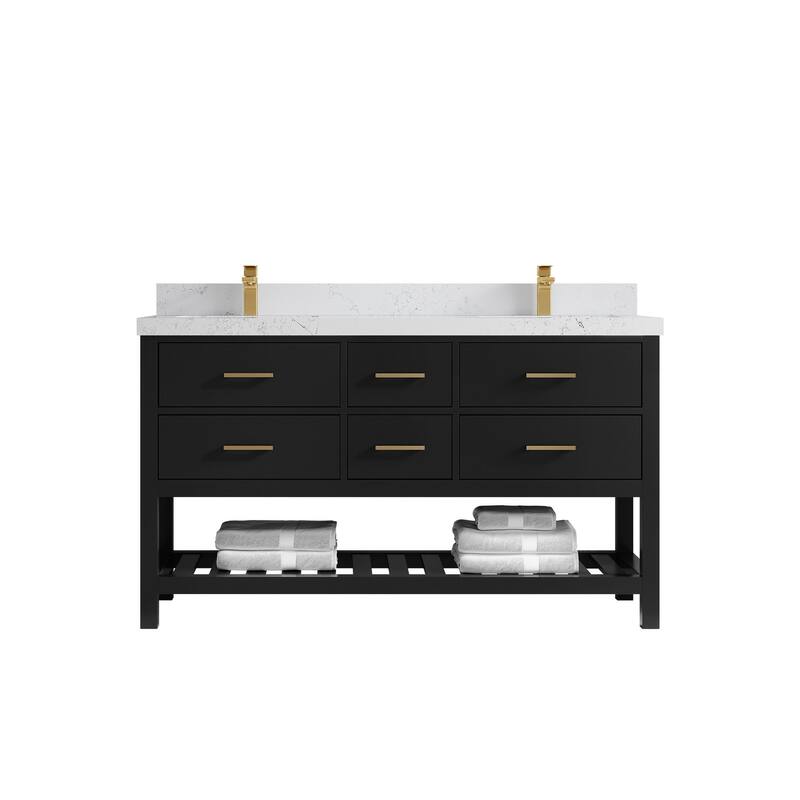 Willow Collections 60 in. W x 22 in. D Parker Double Sink Bathroom Vanity with Countertop