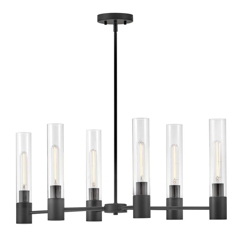 Lark 85406 Shea 6 Light 34" Wide Linear Chandelier with Clear Glass