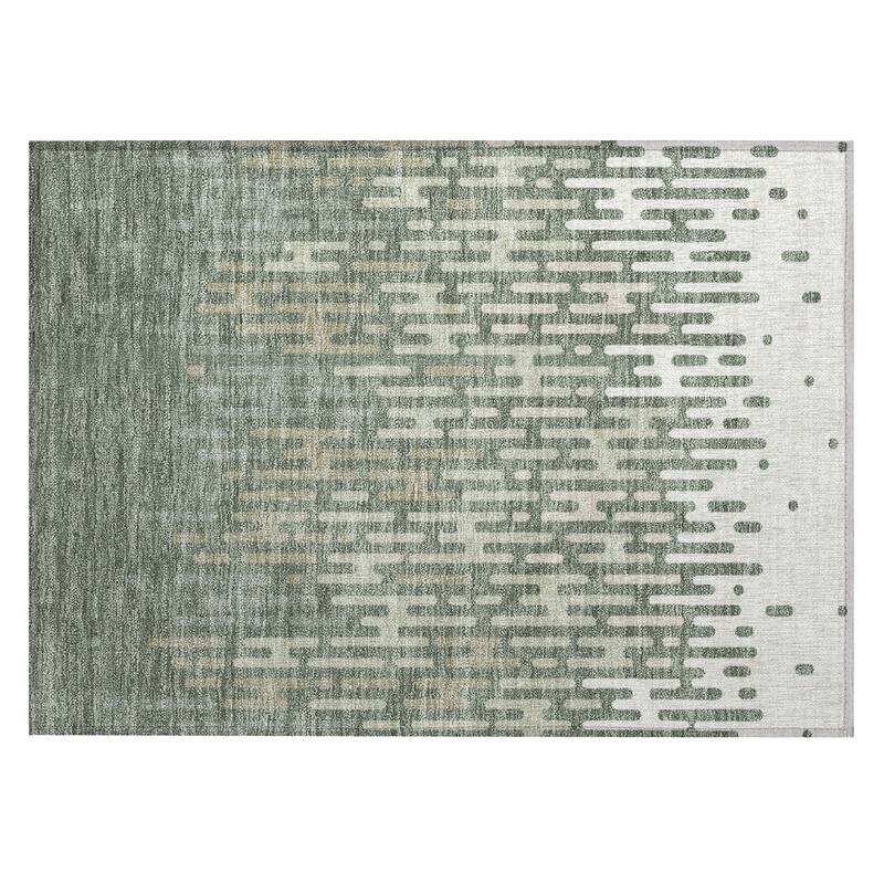 Machine Washable Indoor/ Outdoor Modern Kingman Chantille Rug