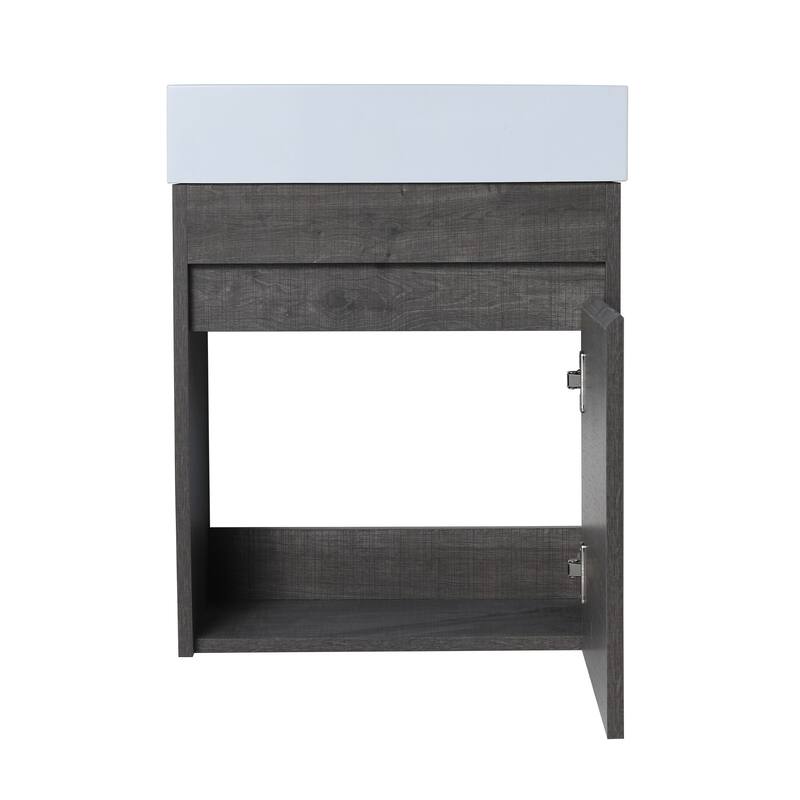 18 Inch Single Sink Bathroom Vanity with Soft Close Door, 18x10