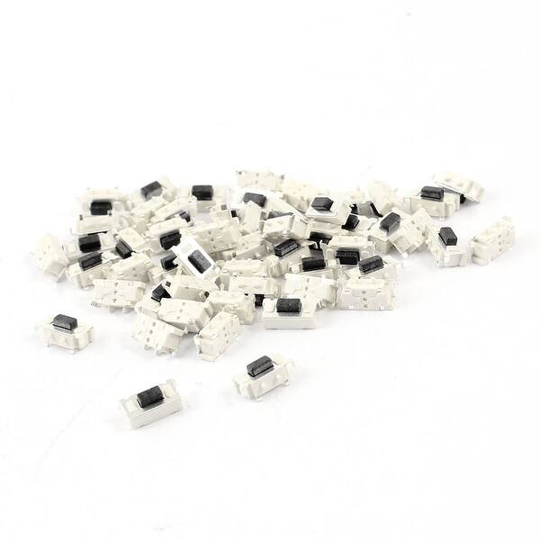 Unique Bargains 50 Pcs SMD SMT Momentary SPST Tactile Tact Switch White