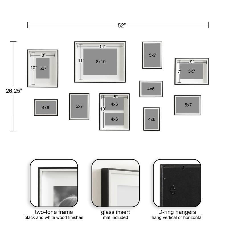 Kate and Laurel Gibson Wall Photo Frame Set