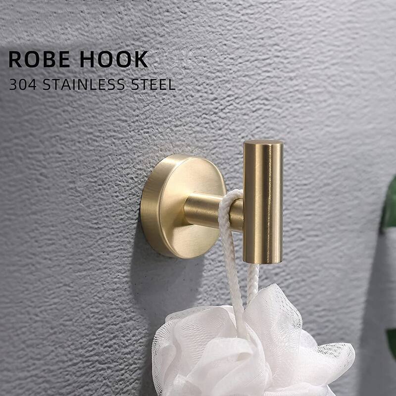 4-Pieces Brushed Nickel Gold Bathroom Accessories Set