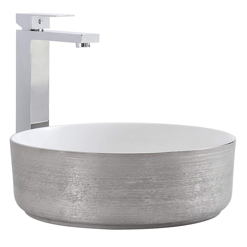 Fine Fixtures LUXURY VESSEL ROUND 15 X 15 - Brushed Silver