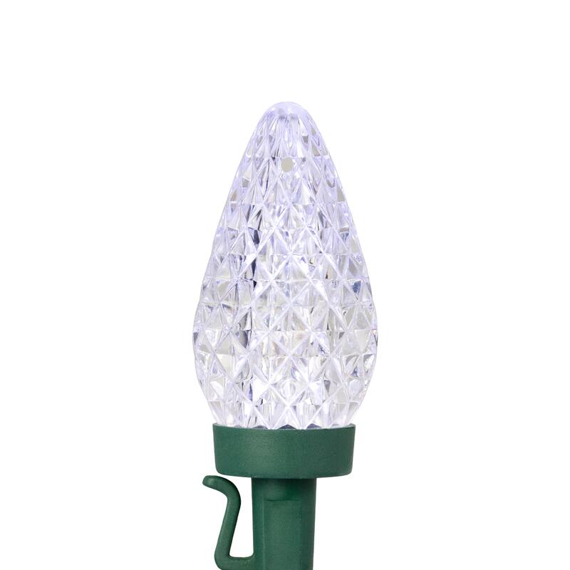 Patriotic LED C9 Faceted Christmas Lights - Red, White and Blue - 66' Green Wire - 100ct