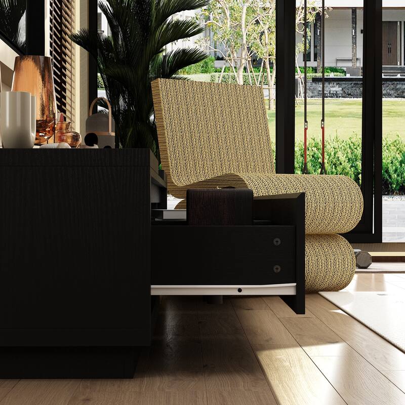 Entertainment Center Table Retracted Extendable TV Stand in Stretch