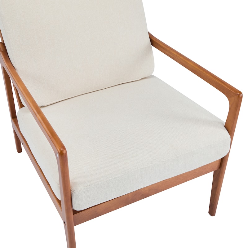 Roomfitters Mid Century Accent Armchair with Solid Wood Frame, High Back, Ergonomic Lounge Chair